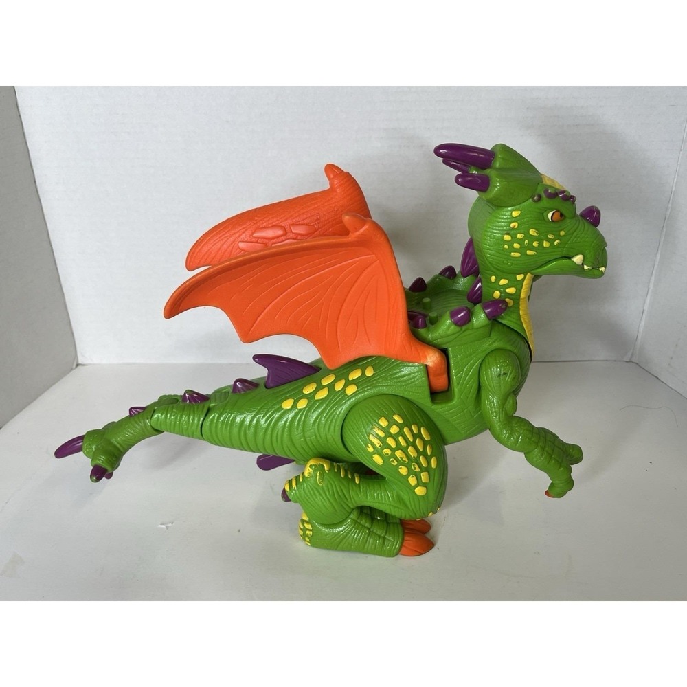 2005 IMAGINEXT GREEN DELUXE DRAGON ACTION FIGURE TOY LIGHT-UP SOUND MOTION